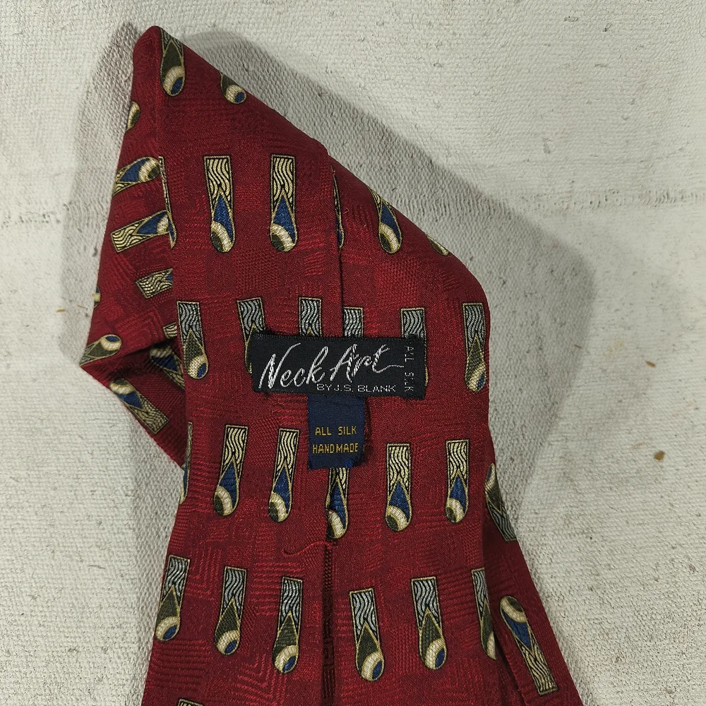 Neck Art Men's Elegant Burgundy Patterned J S Blank Silk Tie 56